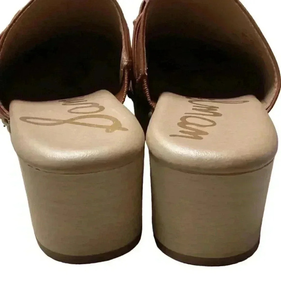 Sam Edelman Mule Clogs Shoes Women 8.5 39 Brown Kaye Vegan Leather Studs NEW - Picture 6 of 9